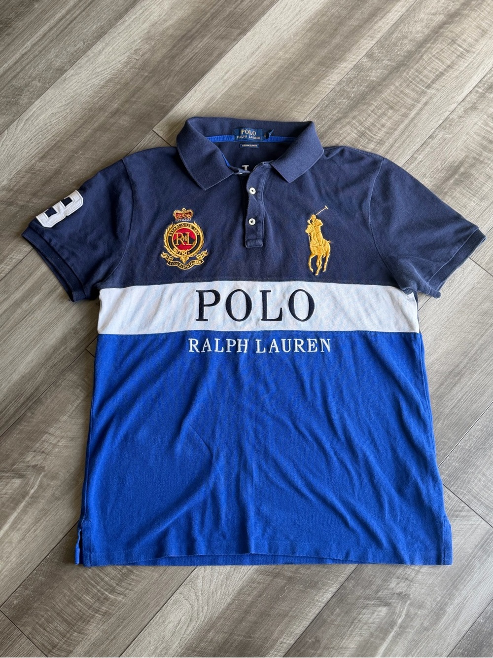 Vtg Y2K Polo Ralph Lauren Big Pony Crest Polo Shirt Men’s Size L 100% Cotton